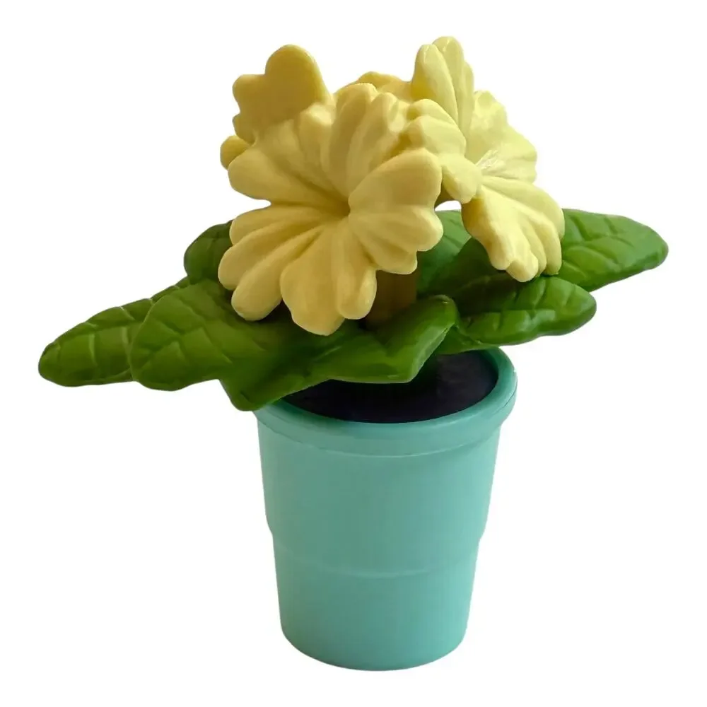 American Girl Garden FLOWER & PLANT POT Yellow Turquoise Blue 2pc Accessory Set